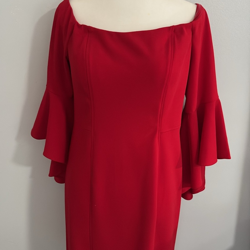 Women’s beautiful off the shoulder red dress